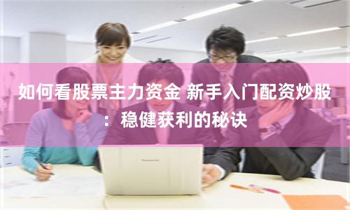 如何看股票主力资金 新手入门配资炒股：稳健获利的秘诀